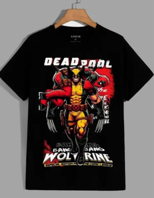 Deadpool wolverine black t shirt